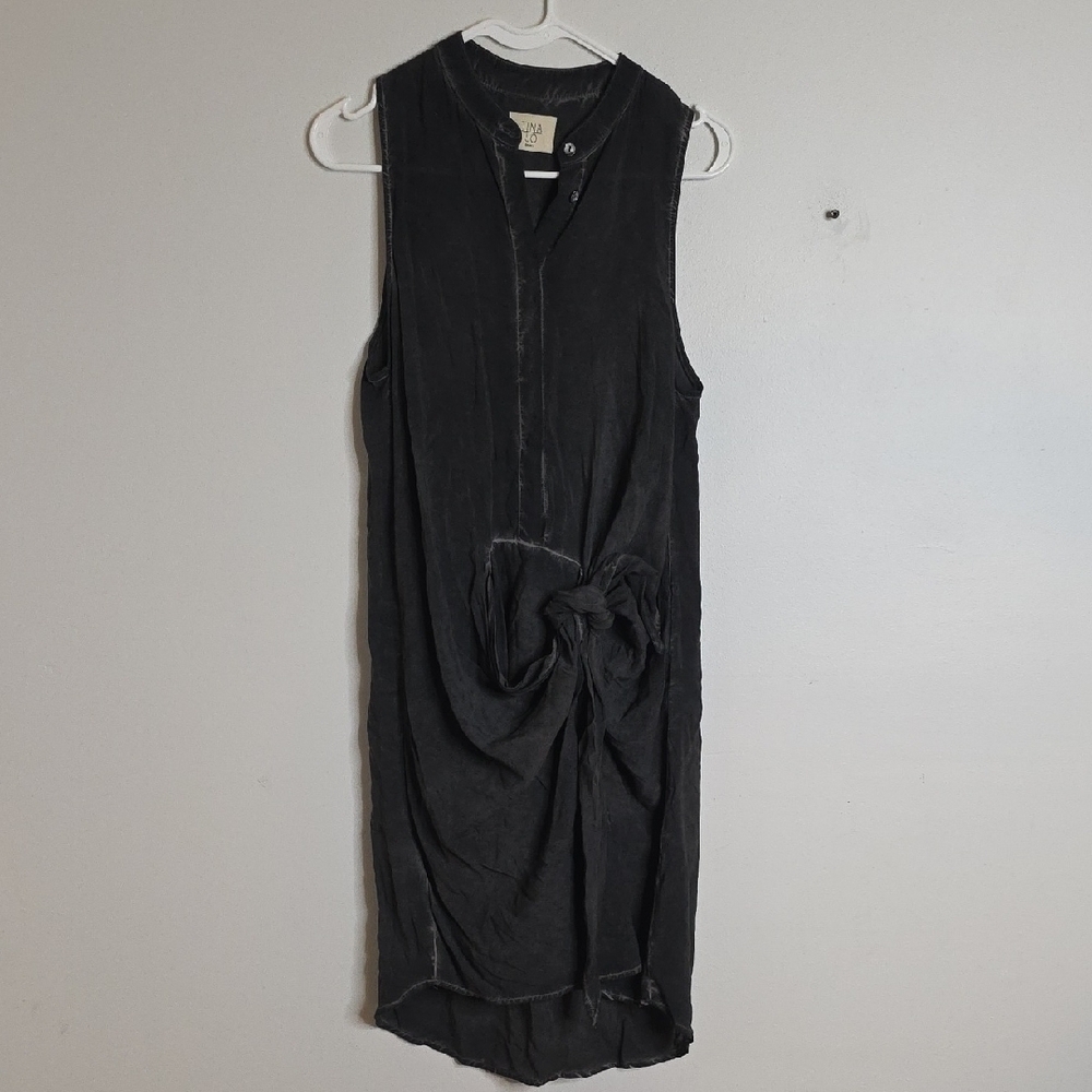Tina Jo NORDSTROM Side Tie Black Sleeveless Dress Size Small